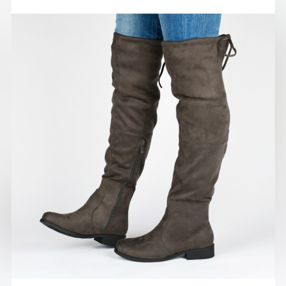 Journee Collection Gray Over-the-Knee Boots Sz 8.5